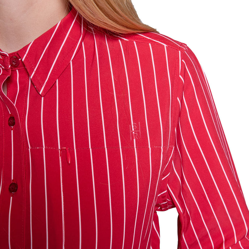 Sand Hill Ranch Women's Cherry Long Sleeve Stripe Shirt