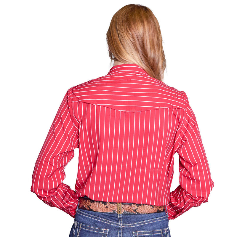 Sand Hill Ranch Women's Cherry Long Sleeve Stripe Shirt