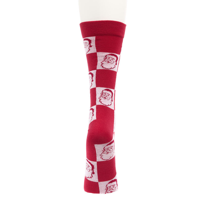 Crescent Sock Comapny Red Santa Check Holiday Crew Socks