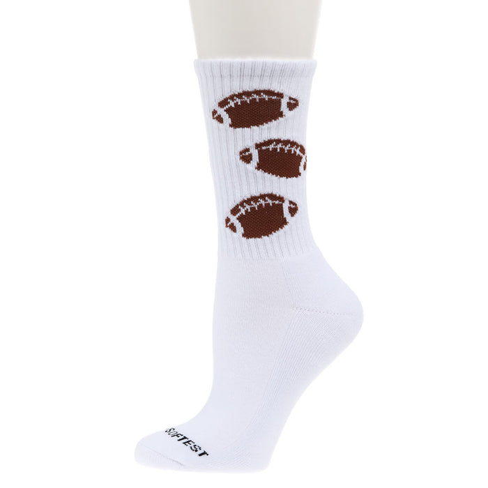 Crescent Sock Comapny Women`s Football Sport Mini White Crew Socks
