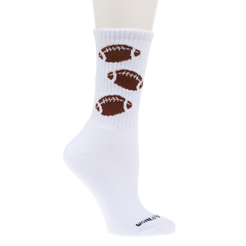 Crescent Sock Comapny Women`s Football Sport Mini White Crew Socks