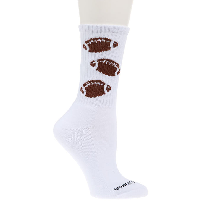Crescent Sock Comapny Women`s Football Sport Mini White Crew Socks