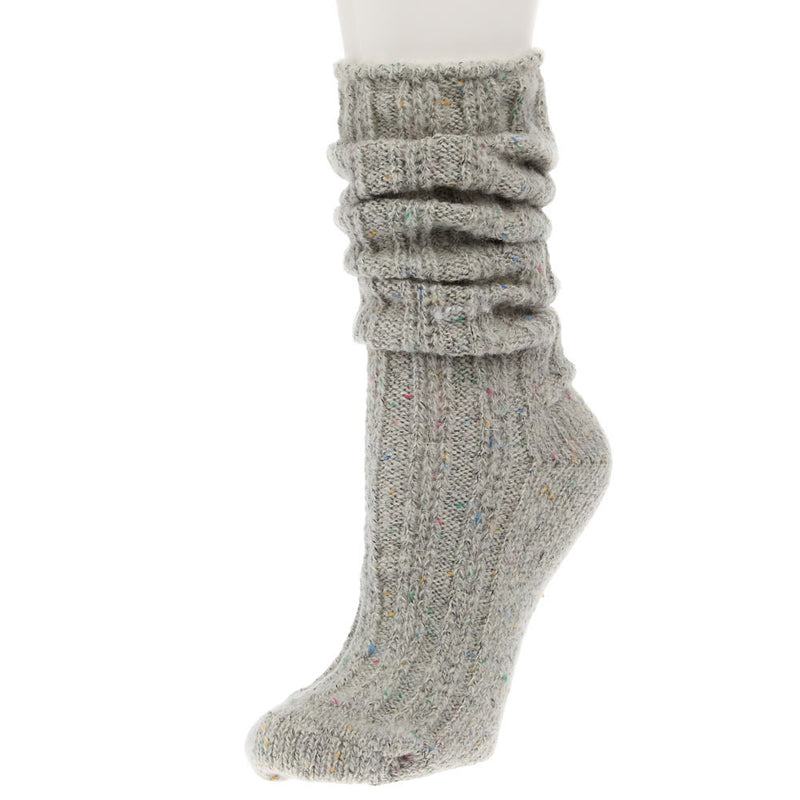 Crescent Sock Comapny Grey Confetti Sweater Slouch Crew Socks