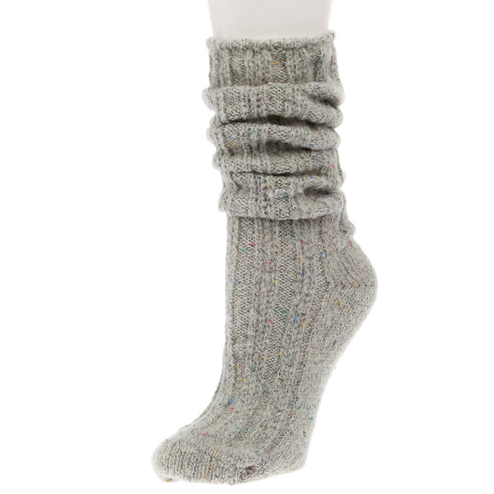 Crescent Sock Comapny Grey Confetti Sweater Slouch Crew Socks