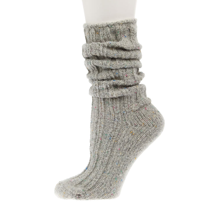 Crescent Sock Comapny Grey Confetti Sweater Slouch Crew Socks