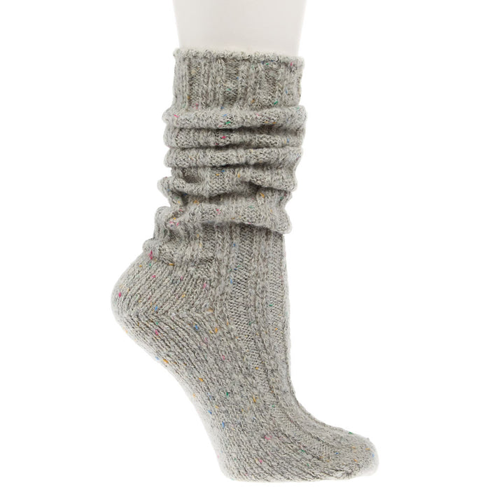 Crescent Sock Comapny Grey Confetti Sweater Slouch Crew Socks