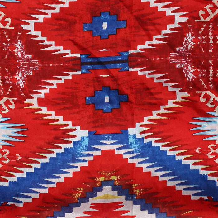 Wyoming Traders Men's Aztec Red and Blue Wild Rag Scarf
