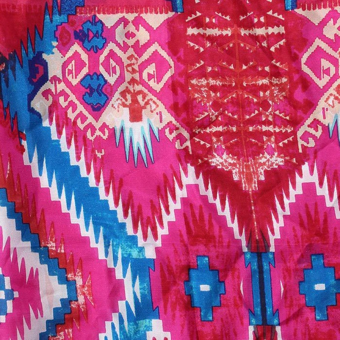 Wyoming Traders Men's Aztec Pink and Blue Wild Rag Scarf