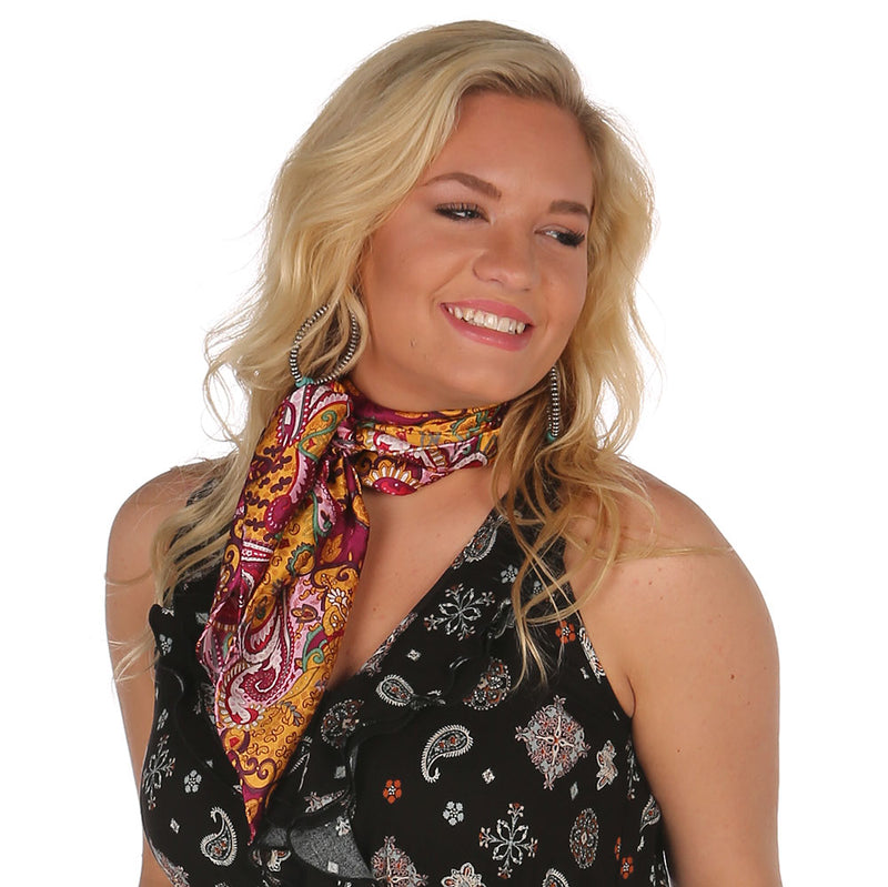 Wyoming Traders Paisley Lemon Berry/Raspberry Yellow Wild Rag