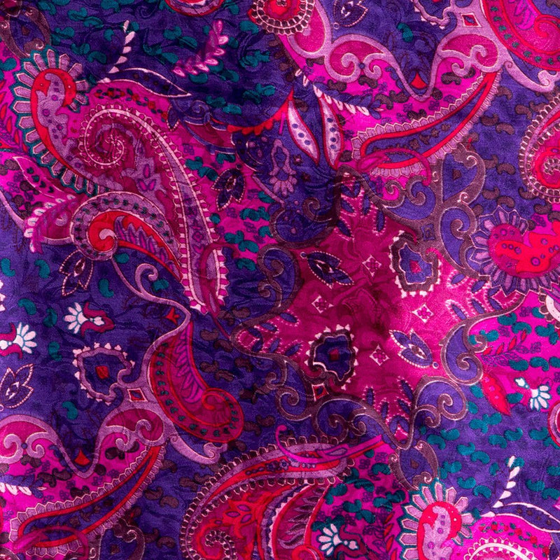 Wyoming Traders Women's Paisley Pomegranate and Royal Red Wild Rag
