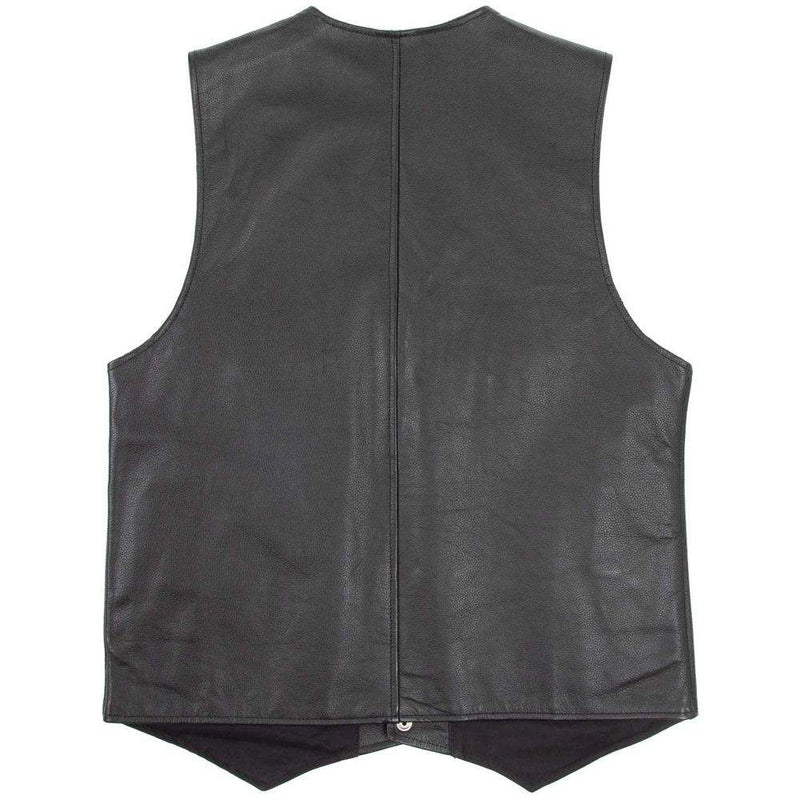 Wyoming Traders Mens Black Dovers Leather Concealed Leather Vest