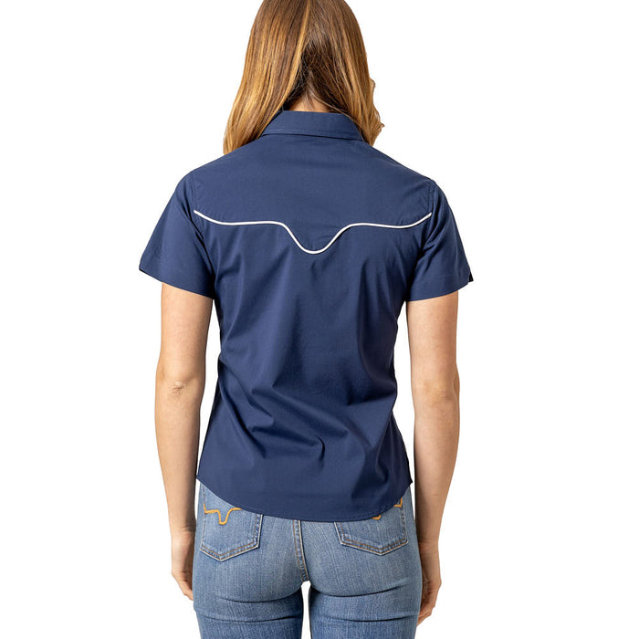 Kimes Ranch Womens Navy Long Horn Snap Shirt