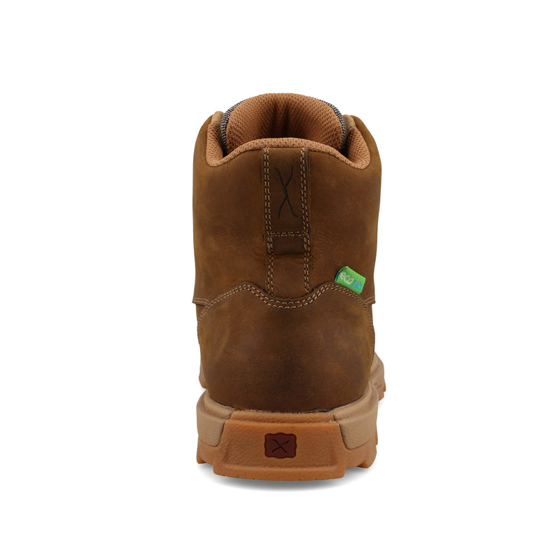 Twisted X Women`s UltraLite Distressed Saddle 6In Lace Up Nano Toe Work Boot