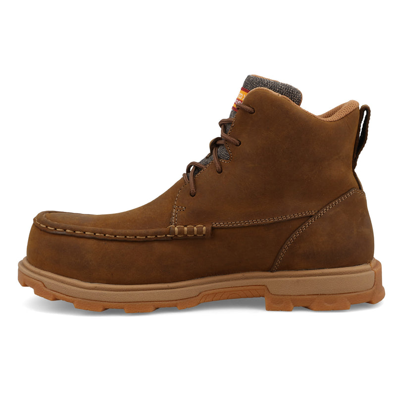Twisted X Women`s UltraLite Distressed Saddle 6In Lace Up Nano Toe Work Boot