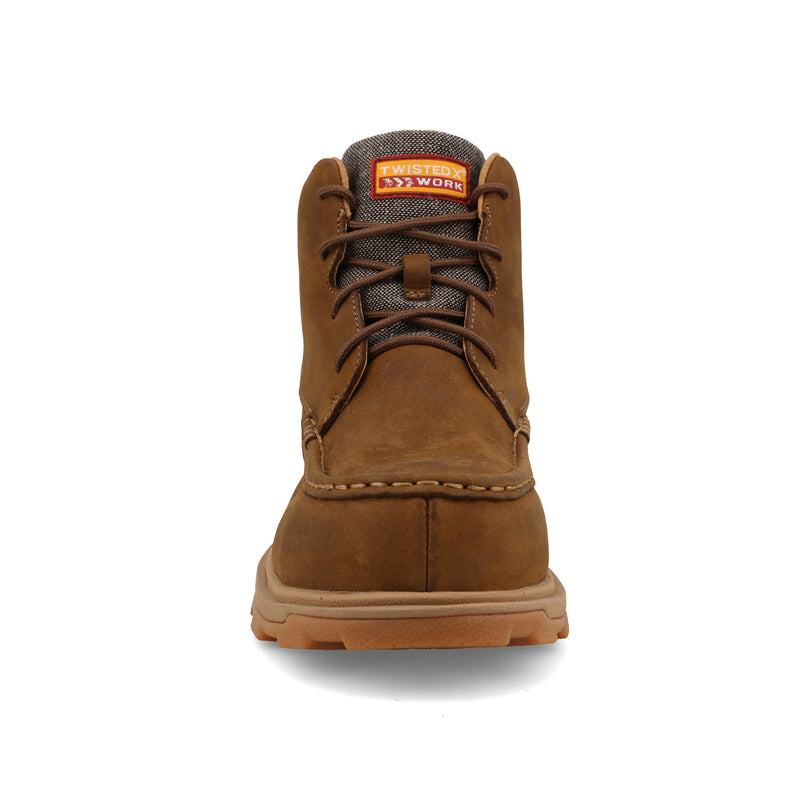 Twisted X Women`s UltraLite Distressed Saddle 6In Lace Up Nano Toe Work Boot