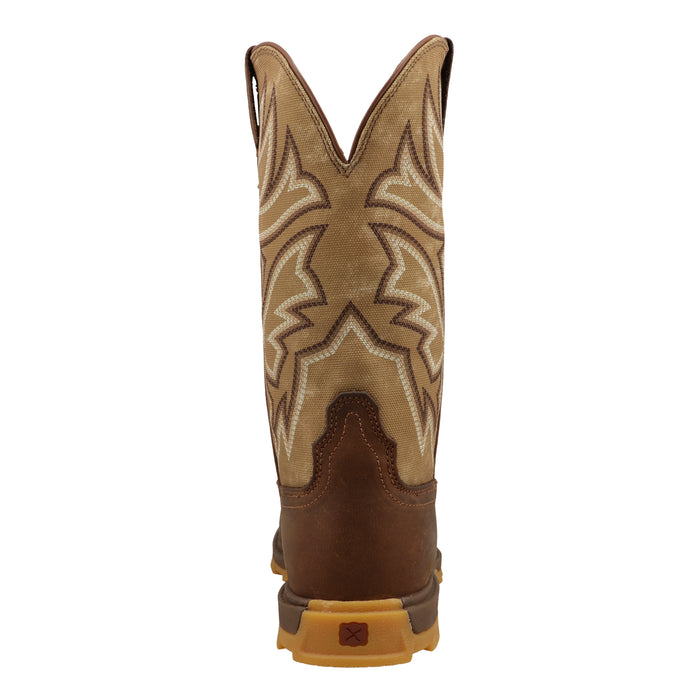 Twisted X Womens Ultralite 11In Bison Brown Top Nano Square Toe Work Boot