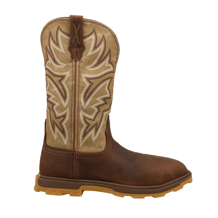Twisted X Womens Ultralite 11In Bison Brown Top Nano Square Toe Work Boot