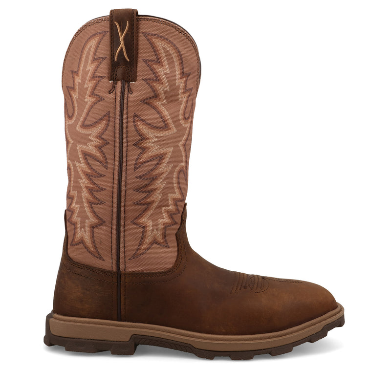 Twisted X Women`s Brown 11In Ultralite Top Nano Square Toe Work Boot