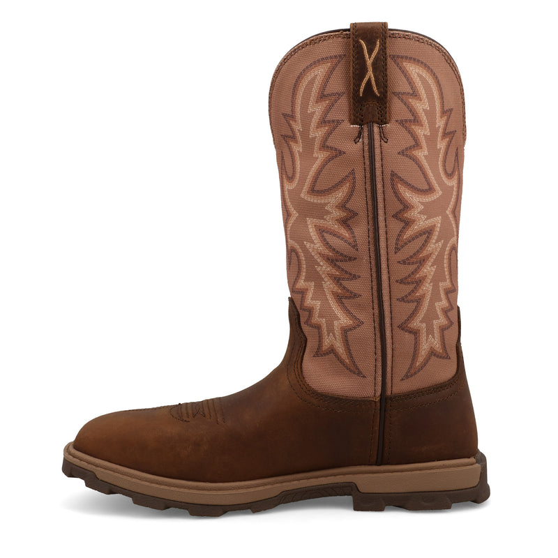 Twisted X Women`s Brown 11In Ultralite Top Nano Square Toe Work Boot