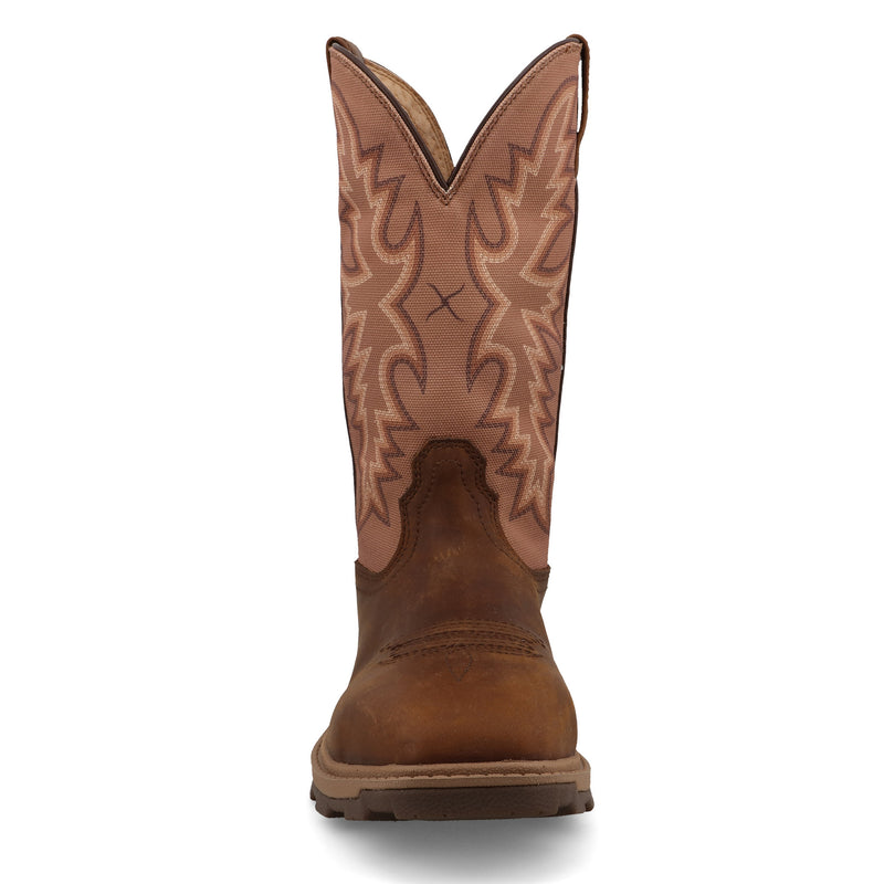 Twisted X Women`s Brown 11In Ultralite Top Nano Square Toe Work Boot