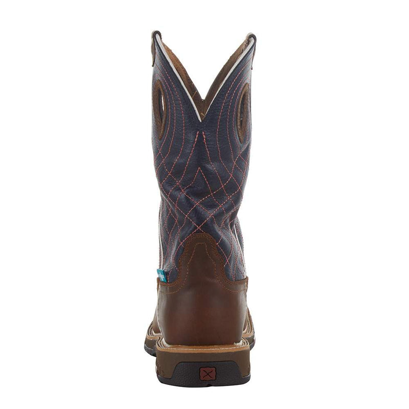 Twisted X Womens Brown 11in Navy Alloy Toe Work Boot