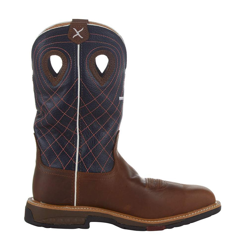 Twisted X Womens Brown 11in Navy Alloy Toe Work Boot