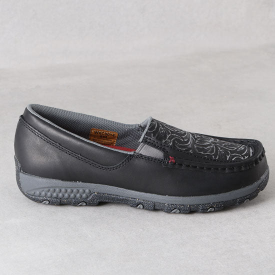 Twisted X Women`s Cell Stretch Black Slip On Driving Moc