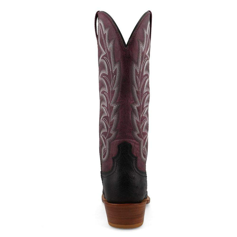 Twisted X Women`s Reserve Black Ostrich 13In Purple Potion Top Boot