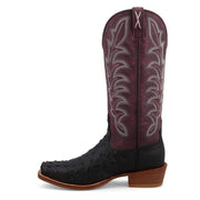 Twisted X Women`s Reserve Black Ostrich 13In Purple Potion Top Boot