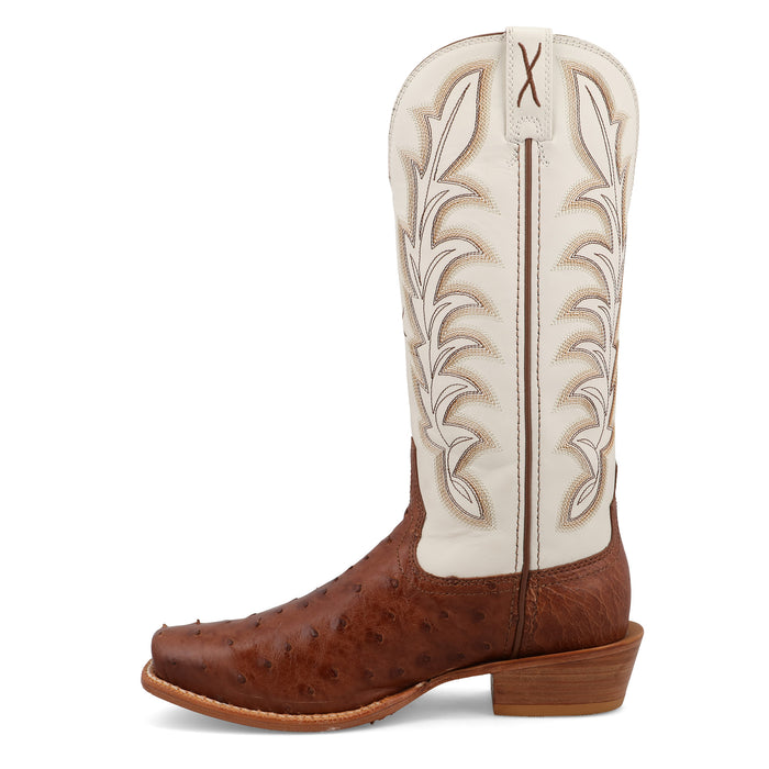 Twisted X Women's Reserve Chestnut Full Quill Ostrich Vamp 13in White Top Cowboy Boot