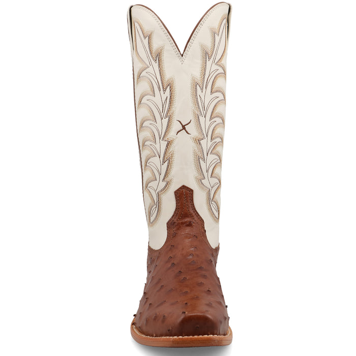 Twisted X Women's Reserve Chestnut Full Quill Ostrich Vamp 13in White Top Cowboy Boot
