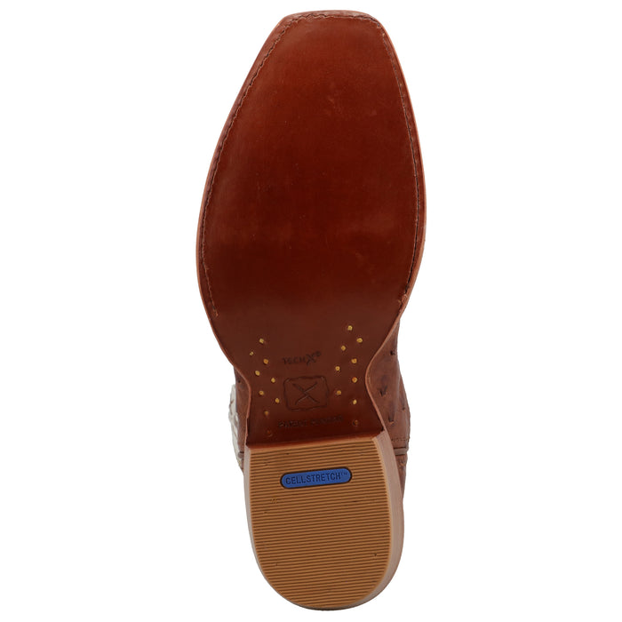 Twisted X Women's Reserve Chestnut Full Quill Ostrich Vamp 13in White Top Cowboy Boot