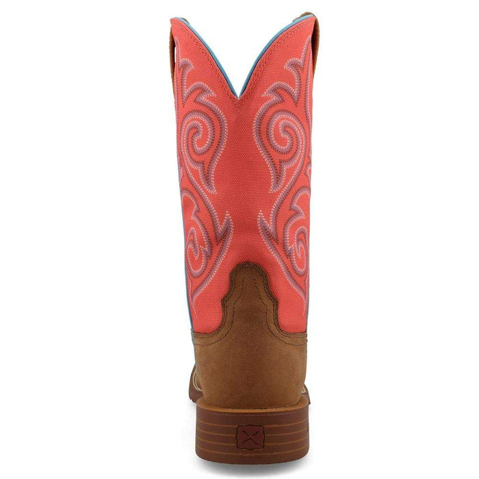 Twisted X Women`s Distressed Saddle 11In Top Salmon Boot