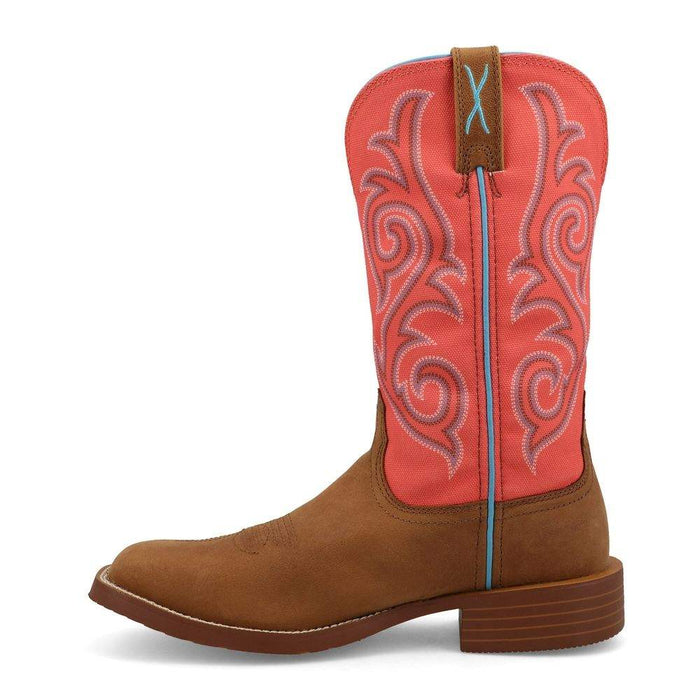 Twisted X Women`s Distressed Saddle 11In Top Salmon Boot