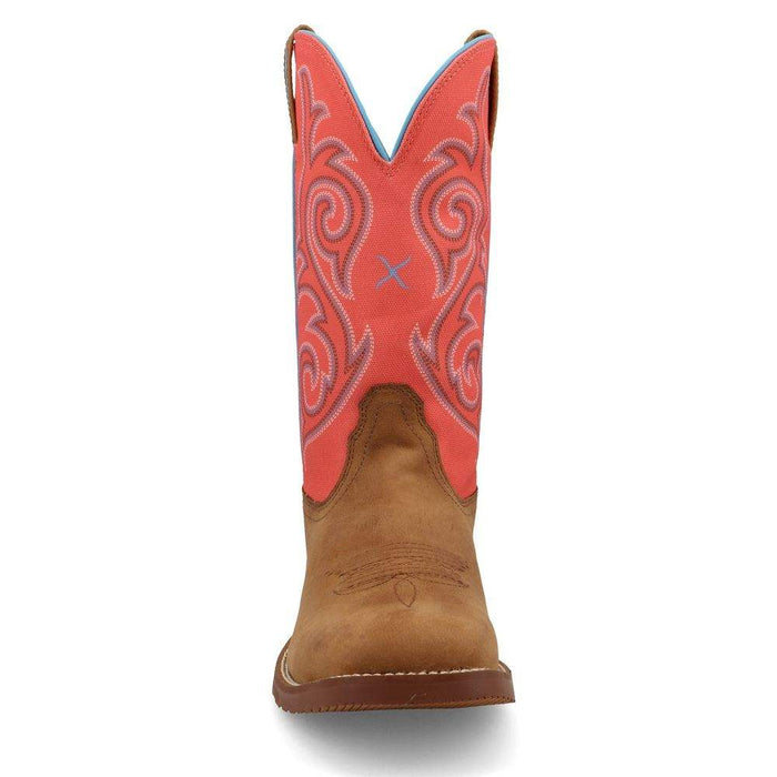 Twisted X Women`s Distressed Saddle 11In Top Salmon Boot