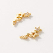 La Joul Wyatt Gold Star Cluster Stud Earring