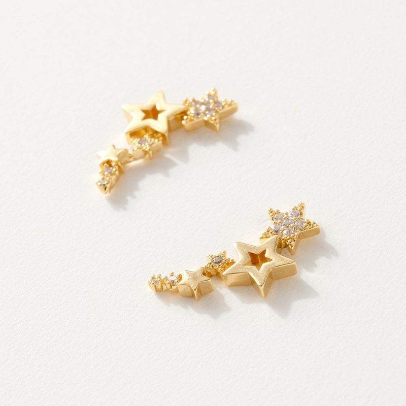 La Joul Wyatt Gold Star Cluster Stud Earring