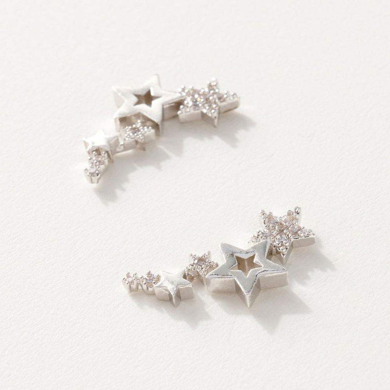 La Joul Wyatt Silver Star Cluster Stud Earring