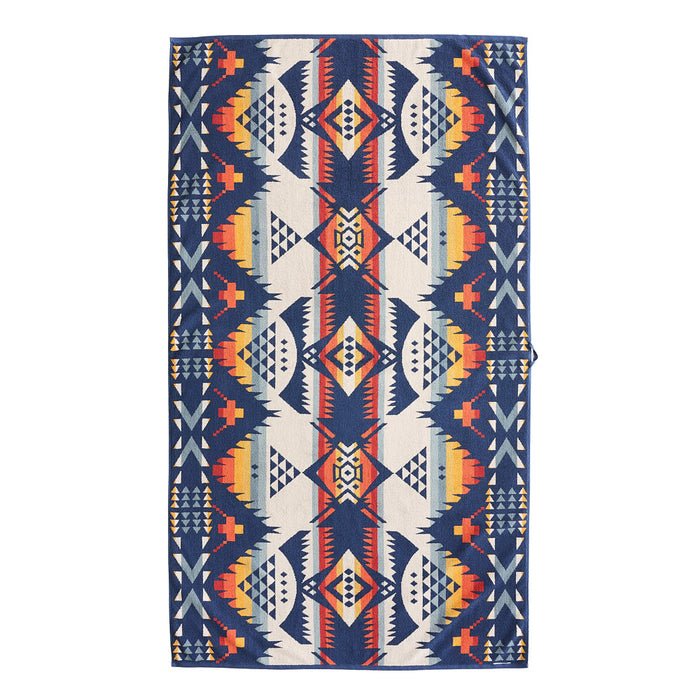 Pendleton Woolen Mills Inc. Nehalem Navy Oversized Jacquard Spa Towel