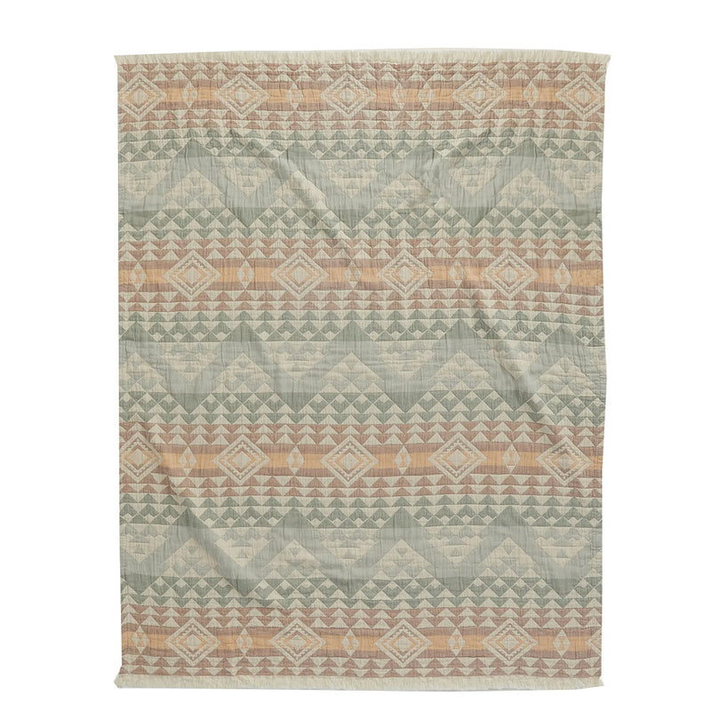 Pendleton Woolen Mills Inc. Aqua Highland Peak Fringed Throw