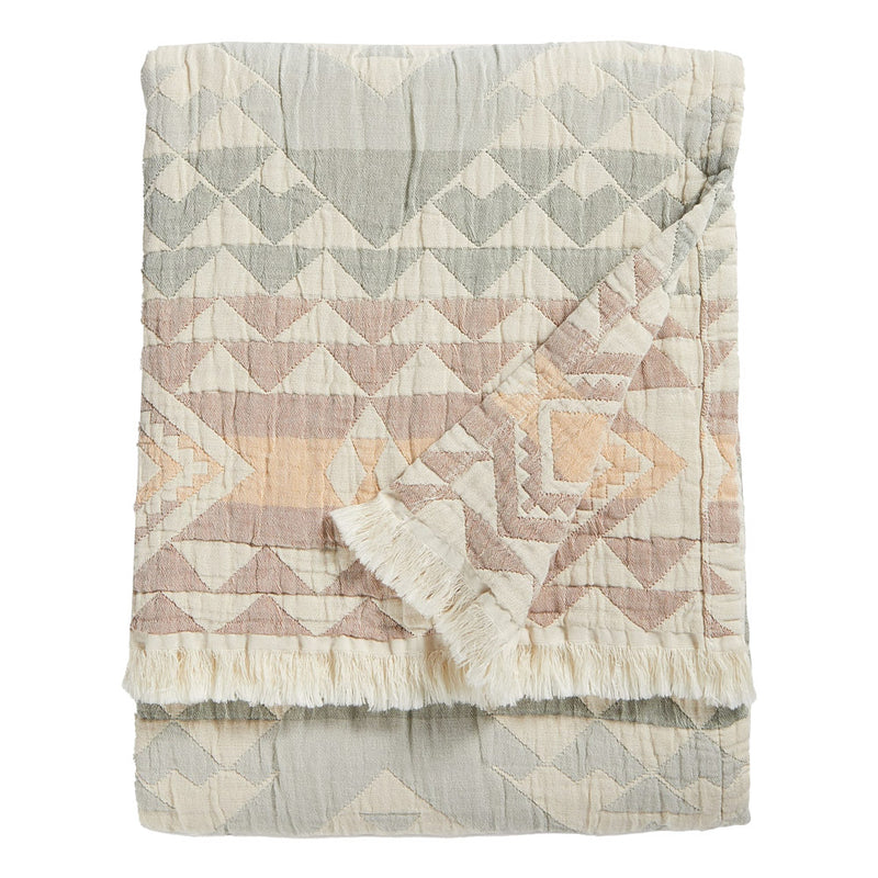 Pendleton Woolen Mills Inc. Aqua Highland Peak Fringed Throw