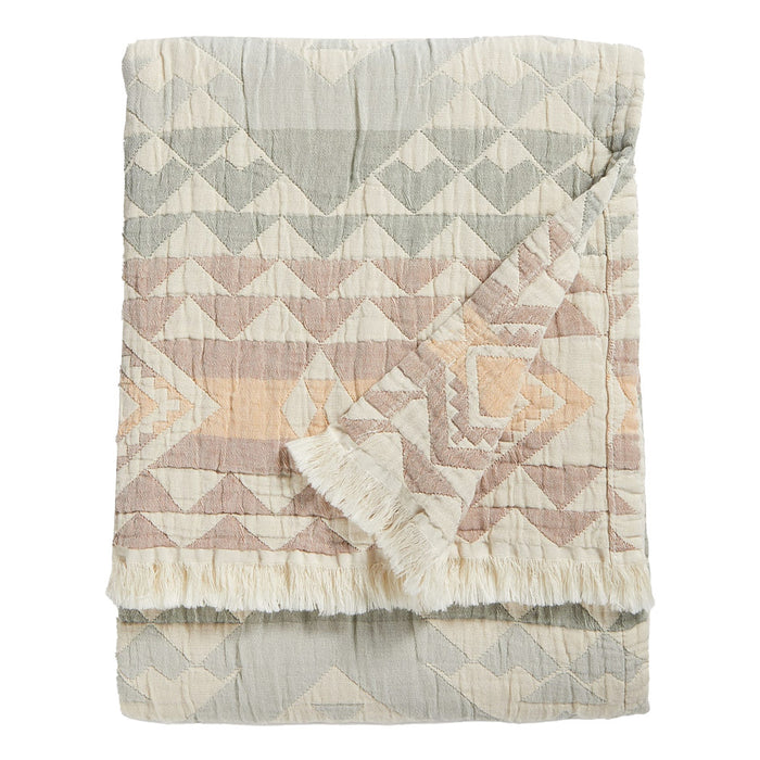 Pendleton Woolen Mills Inc. Aqua Highland Peak Fringed Throw