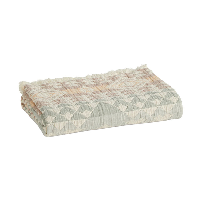 Pendleton Woolen Mills Inc. Aqua Highland Peak Fringed Throw