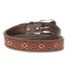 Western Fashion Leather Beaded Earth Tone Twisted X Belt