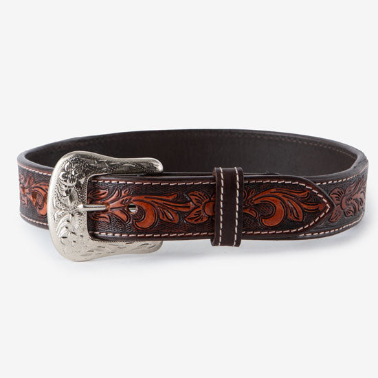 Western Fashion Boy's Floral Tooled Beaded Belt