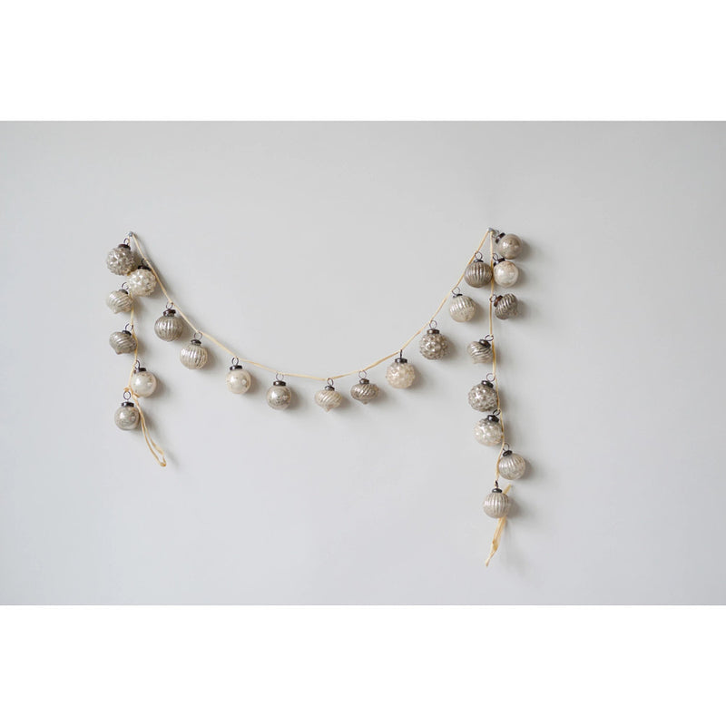Creative Co-Op Mercury Glass Ornament Garland