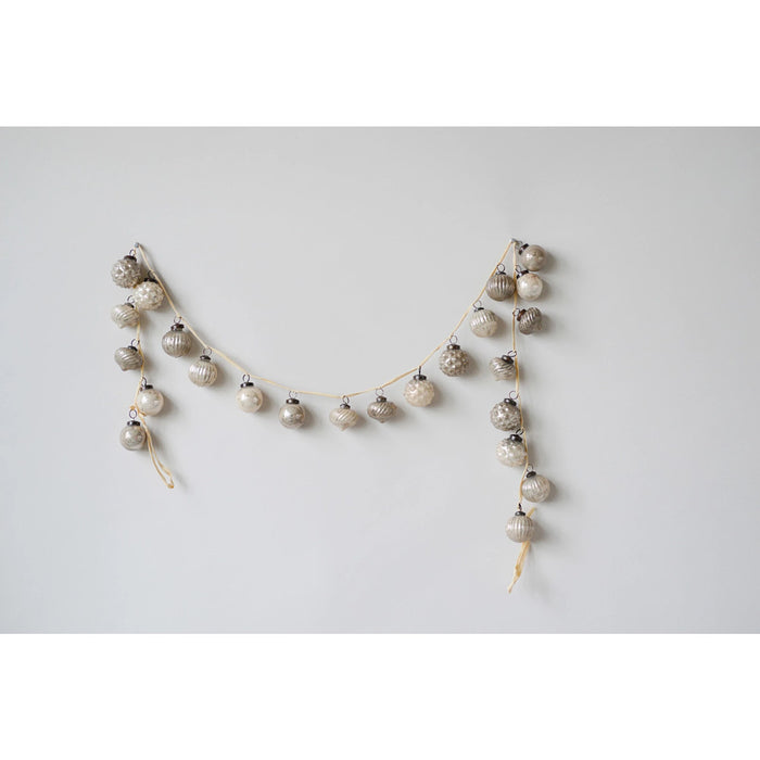 Creative Co-Op Mercury Glass Ornament Garland