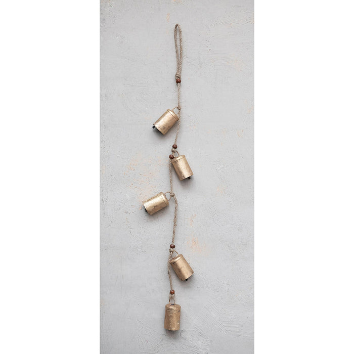 Creative Co-Op Hanging Metal Bells w/Jute Rope