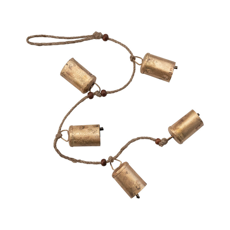 Creative Co-Op Hanging Metal Bells w/Jute Rope
