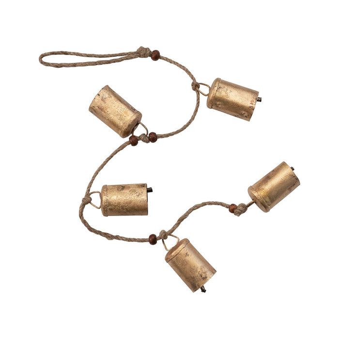 Creative Co-Op Hanging Metal Bells w/Jute Rope